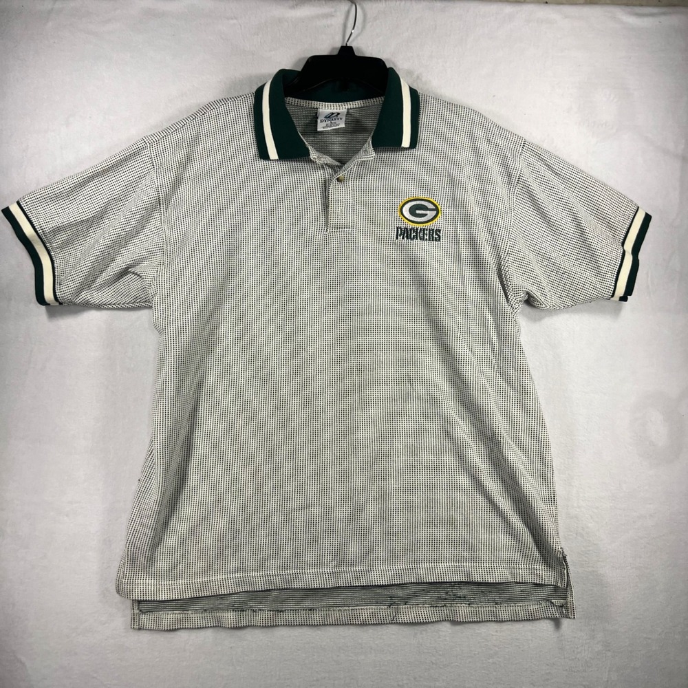 Dynasty Green Bay Packers Polo Shirt Men's Size L Short Sleeve G Logo